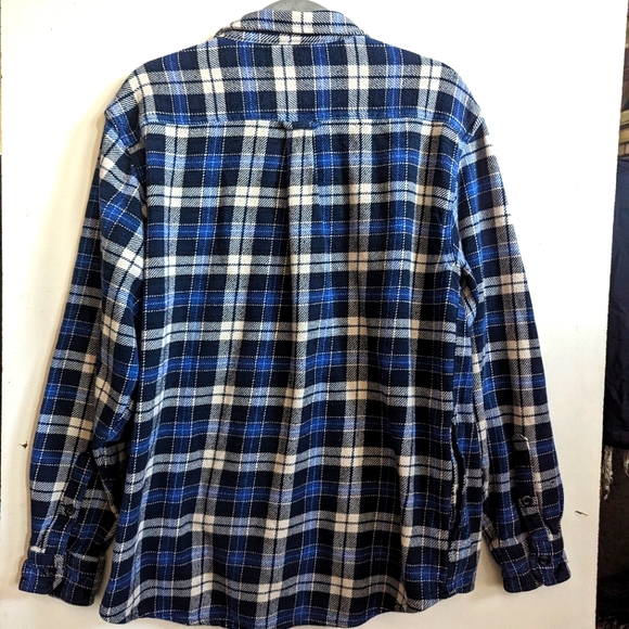 ORVIS Heavy Weight Flannel Shirt Men's Hand Pockets Long Sleeve in Blue Size L - Picture 5 of 14